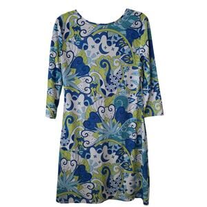 Jean-Pierre Klifa Paris Psychodelic Paisley Floral Shift Dress Size Medium